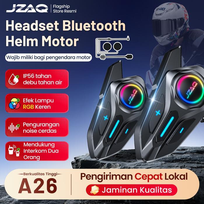 Terbaru Jzaq Intercom Helm Motor Headset Helm Bluetooth/Intercom 2 Orang/Intercom Helm/Ip67