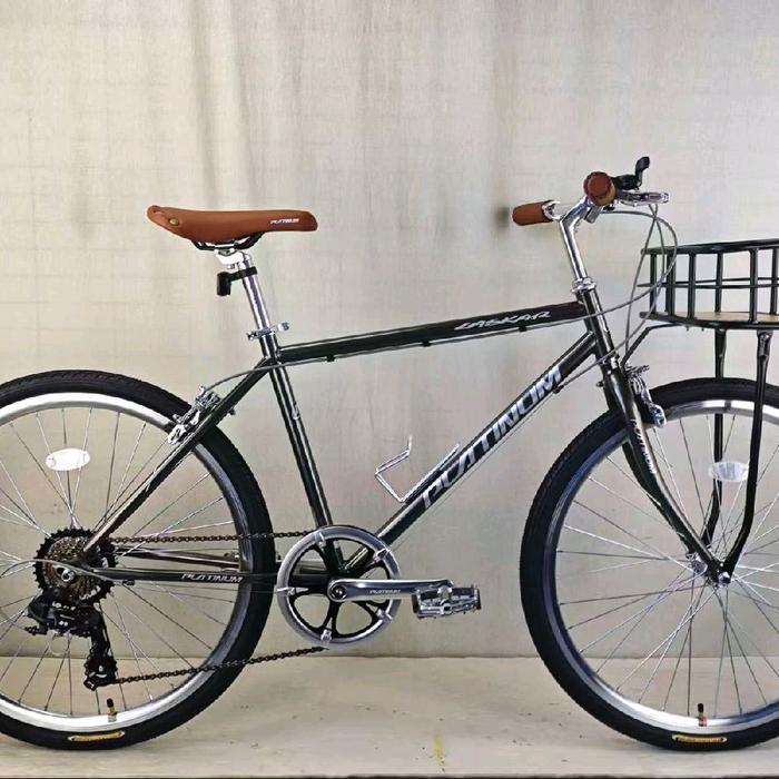 Sepeda Commuter Urban Platinum Laskar 26 mirip Folkzy - Matt Black
