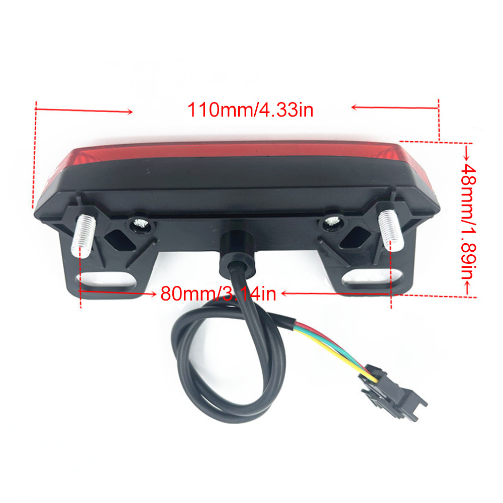 DC 36V 48V 60V Electric Rear Lamp with Turn Signal Waterproof LED E Taillight Safety Warning Lamp
