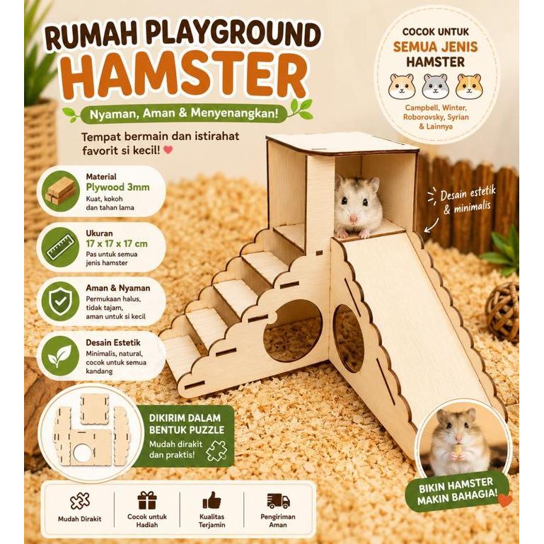 Promo T6 Rumah Hamster Tangga Perosotan, Mainan Perosotan Hamster, Mainan Tangga Hamster, Kandang