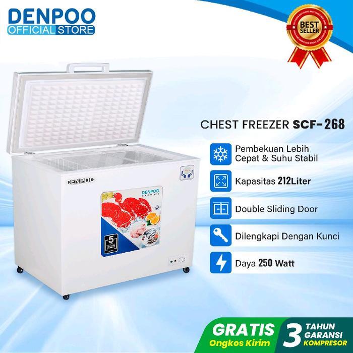 Denpoo SCF268CG Chest Freezer 212 Liter - SCF 268CG WHITE