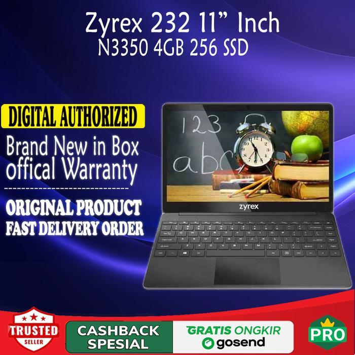 ZYREX Sky 232 N3350 4GB 256 SSD11 Inc WIN10 Kebutuhan Belajar Sekolah - Hitam