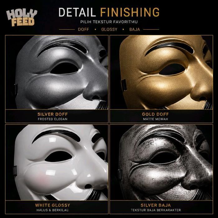 Topeng Anonymous Vendetta Hacker Bjorka COSPLAY Halloween Mask Haker