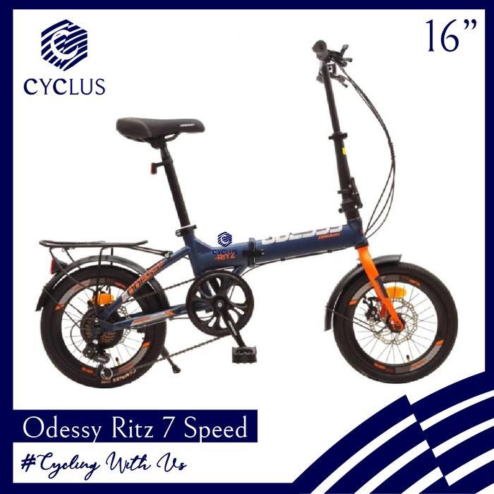 Sepeda Lipat Anak Dewasa Odessy Ritz 7 Speed Terbaru Boncengan 16 Inch