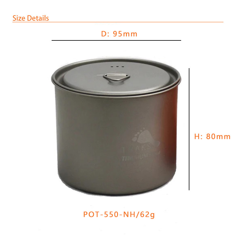 NEW TOAKS Titanium 550ml Pot Ultralight up Two Version Outdoor amping Mug with Lid