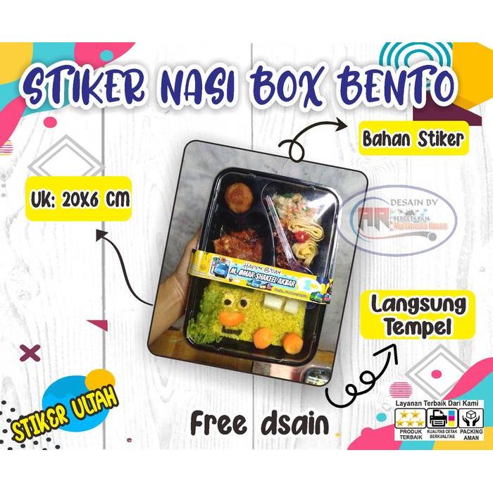 Sticker Box Bento custom harga per 50 lembar.