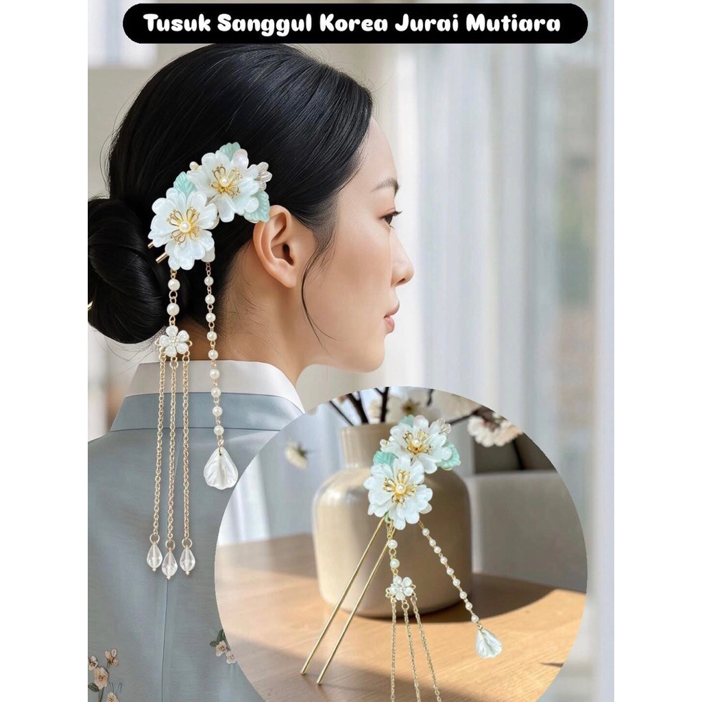 Per Pc Tusuk Sanggul Rose Jurai Korea/tusuk Konde Rose /tusuk Konde Mata Jurai /tusuk Konde