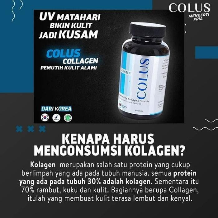 COLUS MEN COLLAGEN SUPLEMEN PEMUTIH KULIT PRIA WHITENING BOOSTER