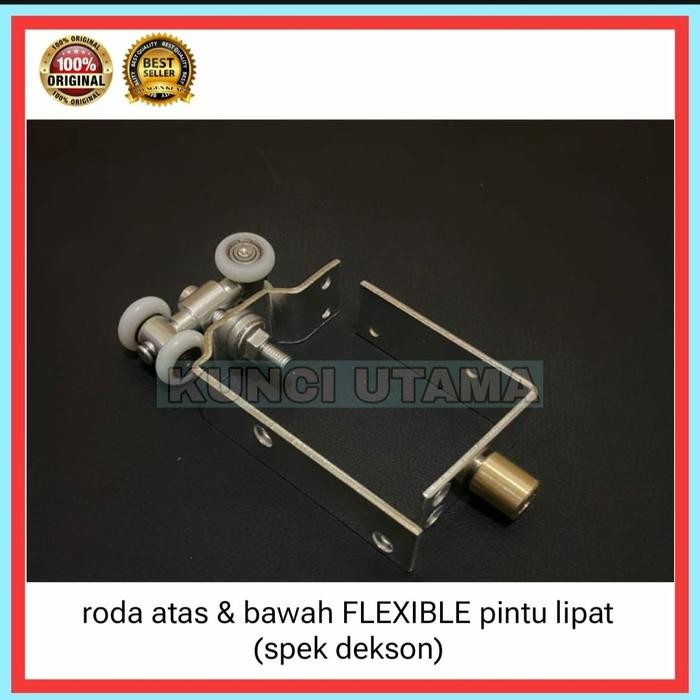 roda pintu lipat atas & bawah flexible spek dekson roda folding gate