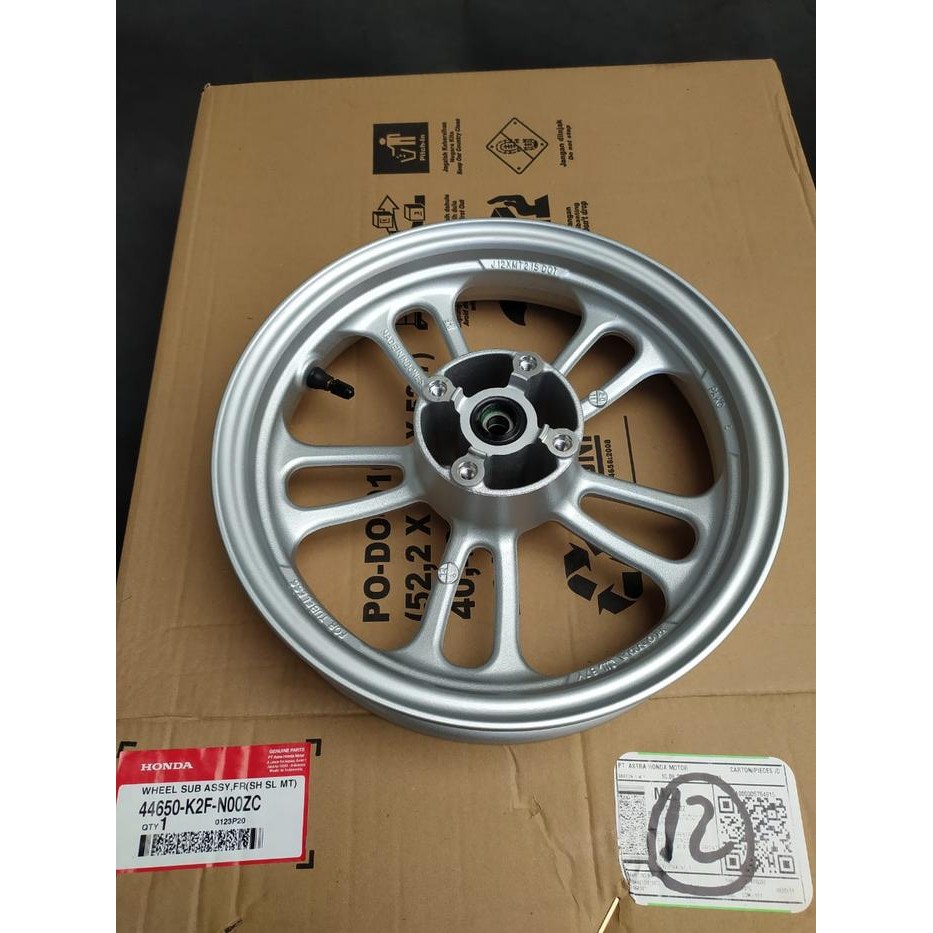 Velg CW Scoopy 2020 Silver Depan Ori AHM 44650-K2F-N00ZC