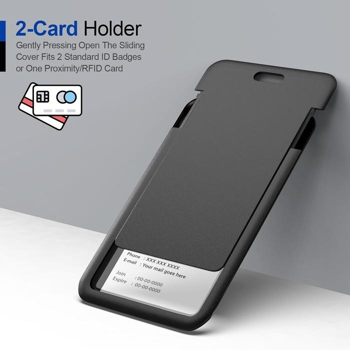 Id Card Holder Name Tag Dorong Frame Id Card Slide Casing Kartu Id Card Hard Plastik Cassing Holder