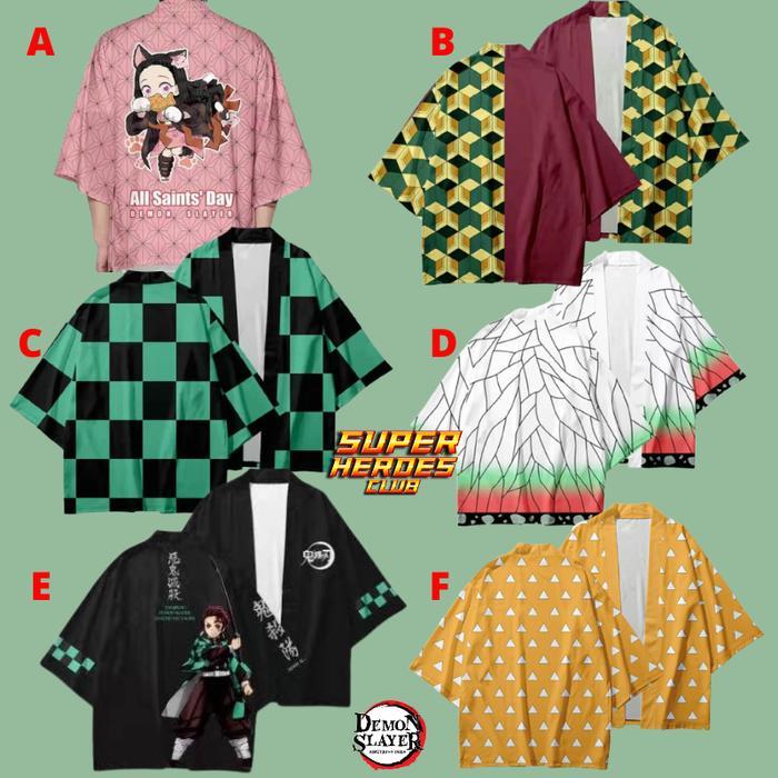 Haori Demon Slayer Jubah Kostum Anak Jepang Cosplay Japan Anime Kimetsu No Yaiba Dewasa Tanjiro