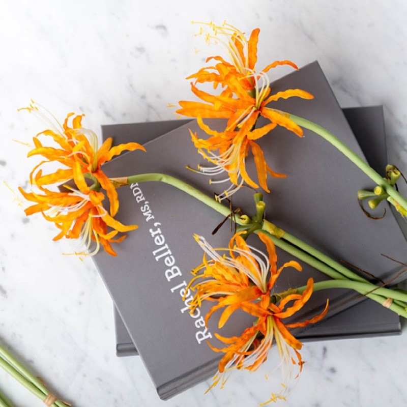 Artificial Red Spider Lilies Silk Flowers with Long Stem Home Decoration Paramita Lycoris Radiata Ma