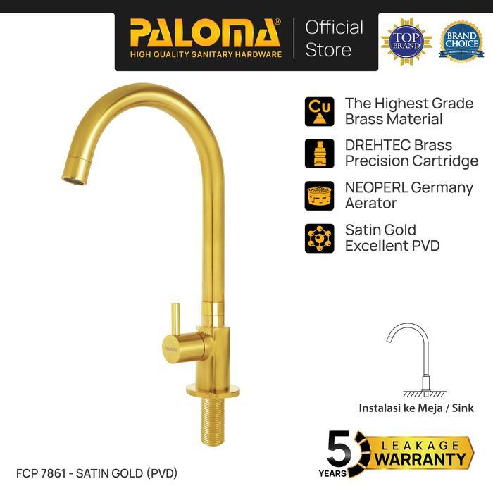 Paloma Corner - Paloma Fcp 7861 Keran Sink Angsa Cuci Piring Dapur Kran Air Emas Gold