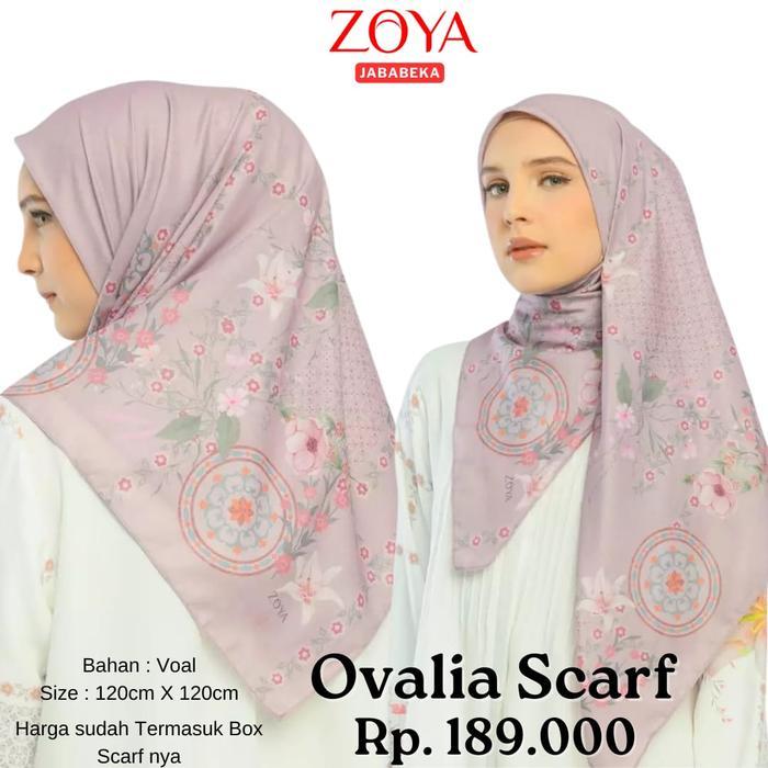 SALE (SCARF FREE BOX) ZOYA Ovalia Scarf Premium - Kerudung Hijab Jilbab Segi Empat Motif With Box