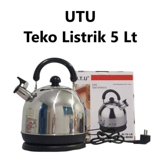 UTU Teko Listrik 5 Liter Electric Water Kettle Stainless Utu Kode 662