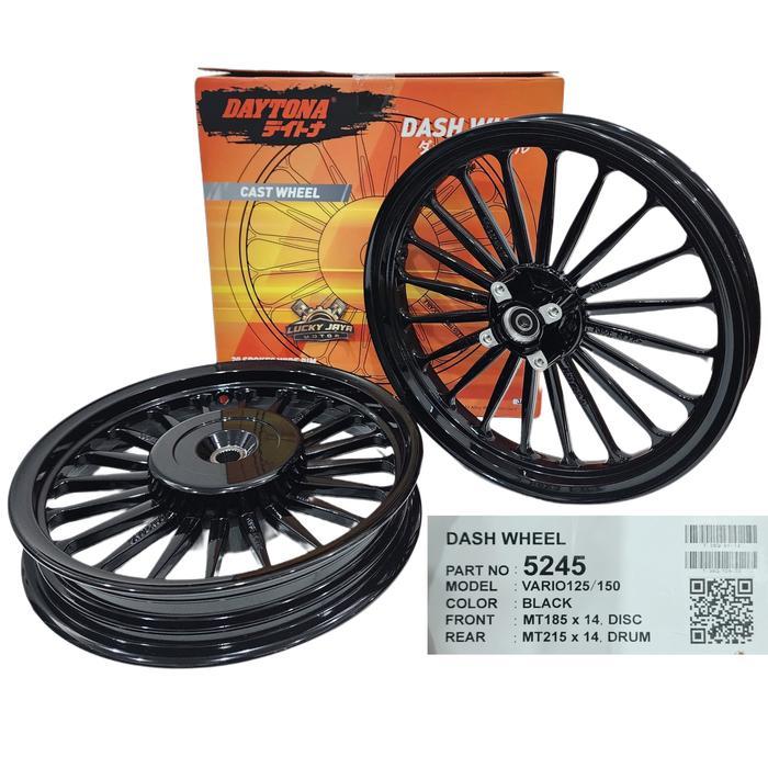 Pelek velg vleg Racing Daytona Vario 125 Old Lama Pnp Vario 150 Lama Hitam Black Lubang Piringan 4