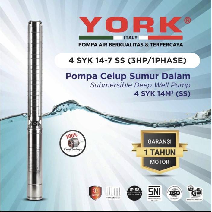 ><><><] YORK 4SYK 14-7 SS 3 hp + c.box submersible 1 phase 4 syk 2,2 kw