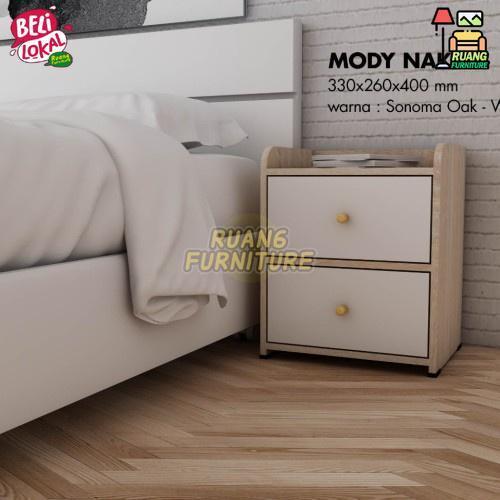 Meja Nakas 2 Laci Mini Meja Kamar Tidur Minimalis Portable Original