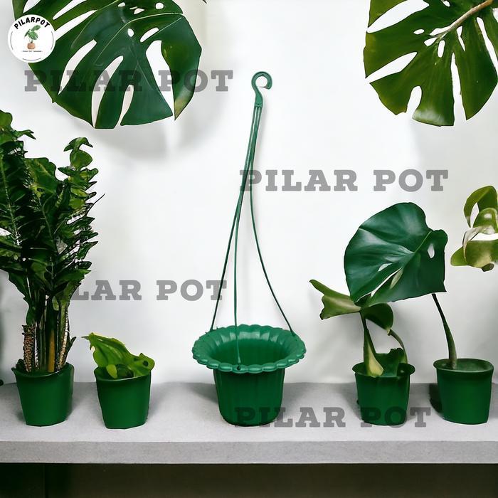 pot bunga gantung MAWAR hijau
