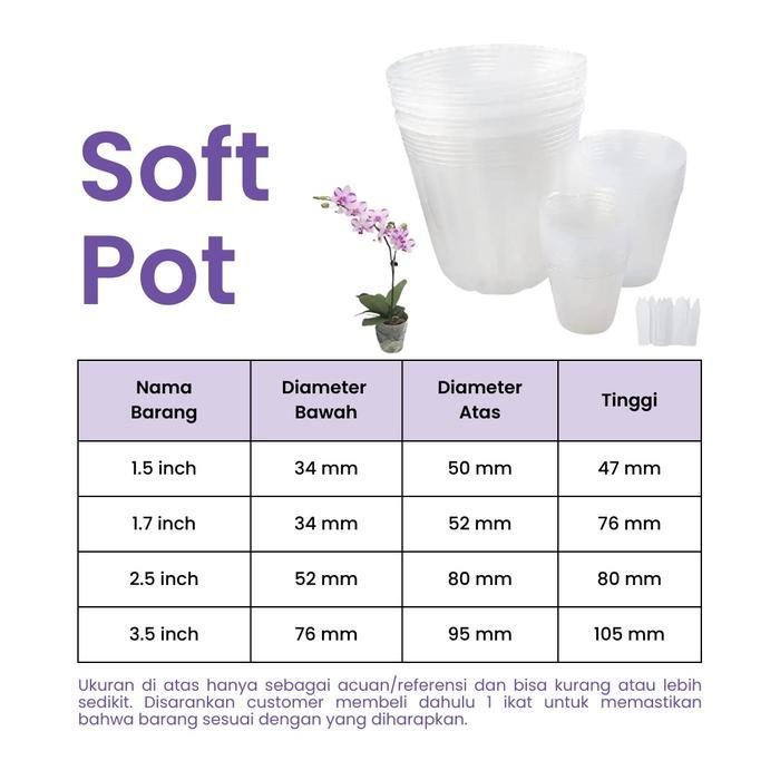 4bdw- Softpot Anggrek 3.5 Inch (1 Ikat =100 Pot) Soft Pot Transparan