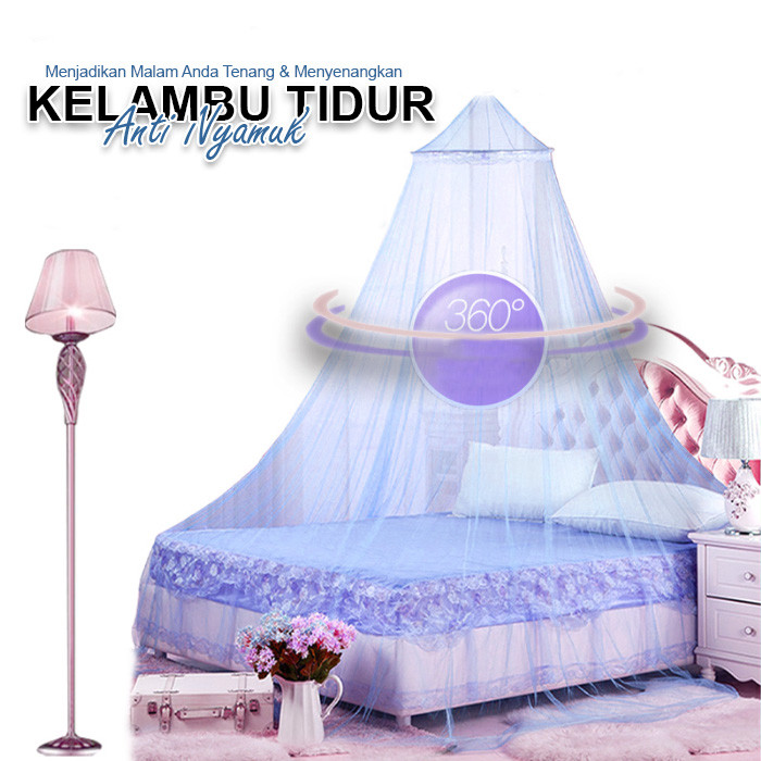 Kelambu Jaring Gantung Bulat Tempat Tidur Anti Nyamuk Ukuran 60x260cm Perlengkapan Rumah Tangga Akse