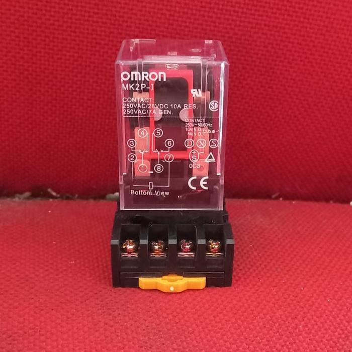 Relay Mk2P-1 220V Omron + Soket Omron Original