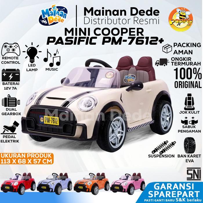 Lele Toyz - Mainan Mobil Aki Anak Mini Cooper Pasific Pm7612+ Ban Eva Pm 7612+
