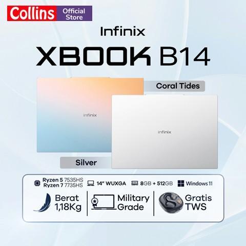 Laptop INFINIX XBOOK B14 RYZEN 5 5500U RYZEN 5 7535HS RYZEN 7 7735HS 8GB/16GB 512GB 14" WUXGA IPS