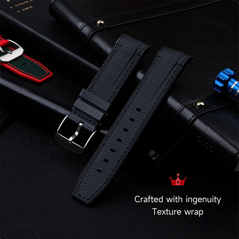 Soft Rubber Silione Watchband 23mm For Tudor Strap Black Bay Bronze Pelagos Series Accessories