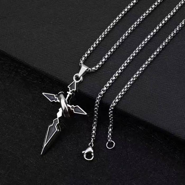 Kalung Liontin Salib Modern Titanium Anti Karat Kalung Pria Wanita Aksesoris Leher Kekinian