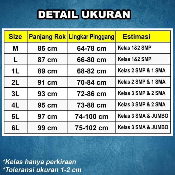 Rok SMP SMA Rempel Seragam Sekolah Lipit Panjang Bahan Optima Element Warna Abu Biru Coklat Hitam
