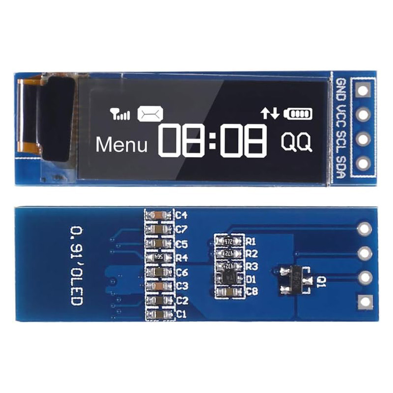 0.91inch I2C OLED Display Module I2C SSD1306 OLED Display Module White / BLUE I2C OLED Screen Driver