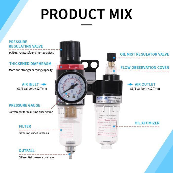 NEW Air Filter Regulator / Saringan Kompresor Double Air Filter Regulator atau Saringan Kompresor