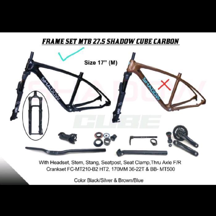 Shadow Cube Carbon Bike Frames Mtb 27.5 inch Boost Fork Air Crank Shimano dll