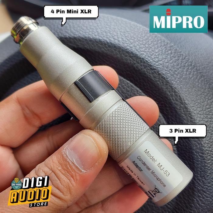 BERKUALITAS MIPRO MJ-53 Condenser Microphone Adapter Converter XLR to Mini XLR