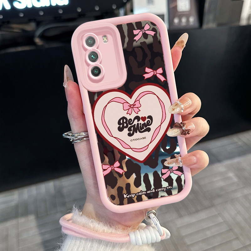 Casing Hp untuk POCO M3 Case Casing HP Softcase silikon Cermin tali pengikat jatuh hadiah cinta Cesi