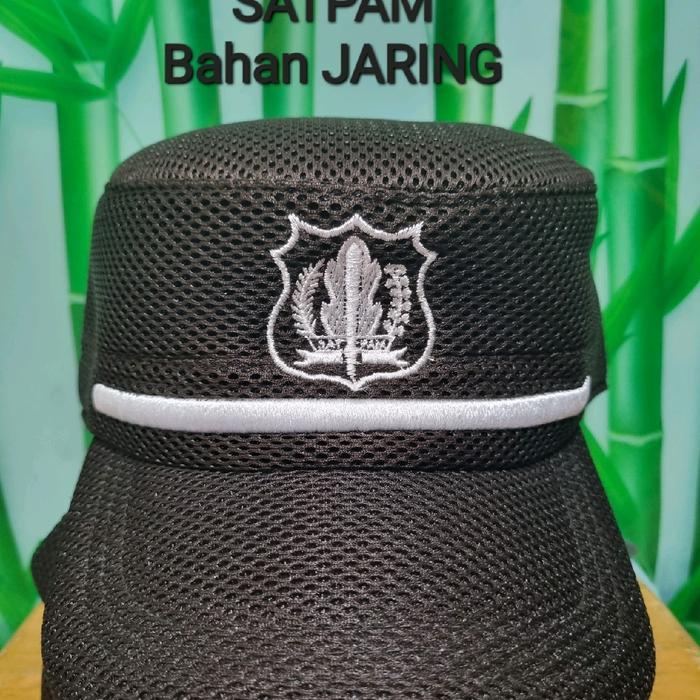 SATPAM SECURITY KOMANDO Topi Satpam Security Komando Hitam Polos KOMANDO