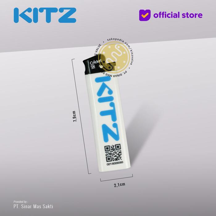 Lighter / Mancis / Korek Api Cricket, Custom KITZ brand - Putih