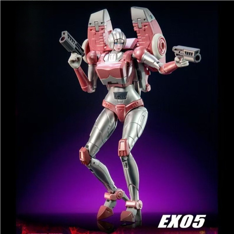 In Stock Transformer EX05 Arcee Electroplated Metal Pink Movable Transformable Figure Model Toy