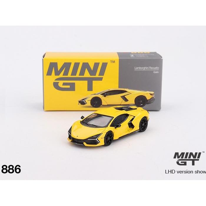 Ready MiniGT 886 - Lamborghini Revuelto Giallo - Diecast Mobil Model Miniatur Scale Car