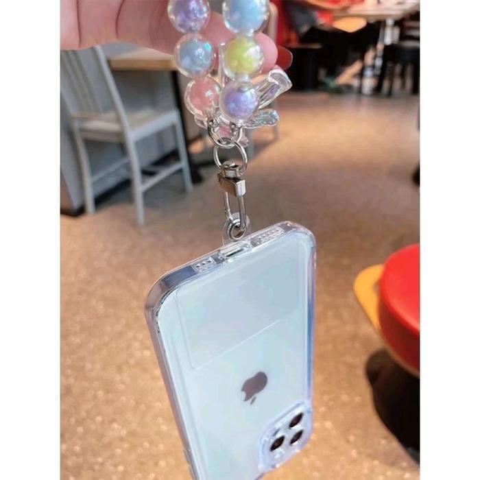 plastik mika cantolan bening holder gantungan hp phone charm / mika bening / lentur