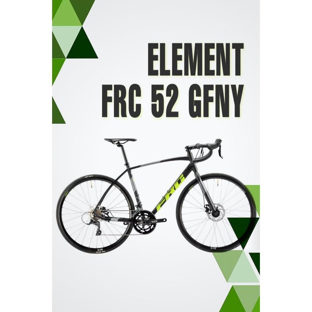 Sepeda Balap Element Roadbike FRC 52 GFNY Alloy Shimano Disc Brake - 460, Black Grey