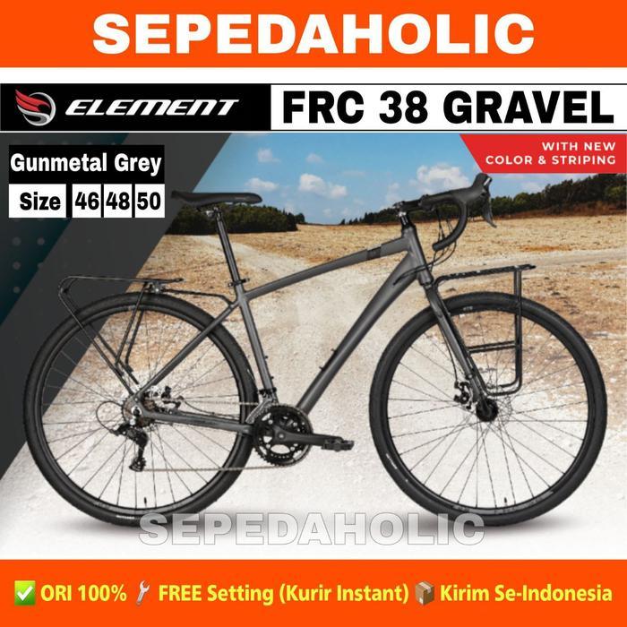 Sepeda Gravel ELEMENT FRC 38 NEW 2025 Alloy 16 Speed - Gunmetal Grey, Size 46