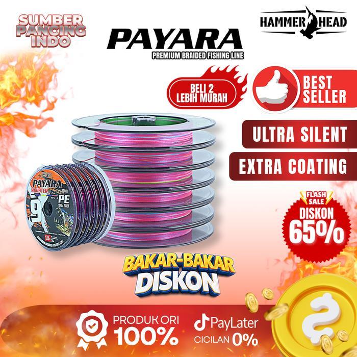 HAMMER HEAD Senar PE PAYARA MONSTER X9 Multi Color 100% PE Fiber Connecting Cocok Untuk Laut Jigging