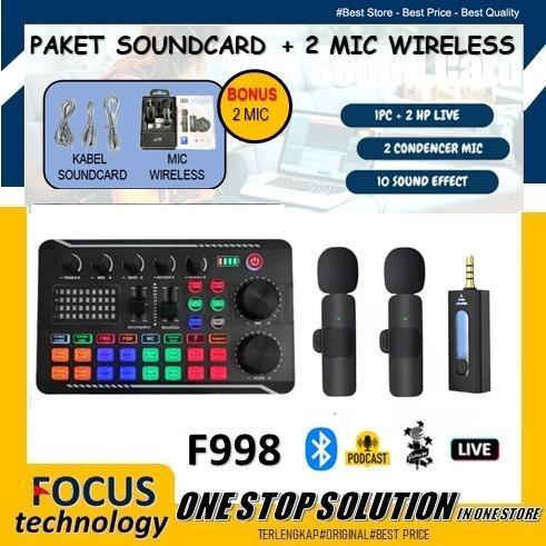 PROMO Sound card F998 Mixer Bluetooth SoundCard F998 Audio Soundcard + Mic Wireless