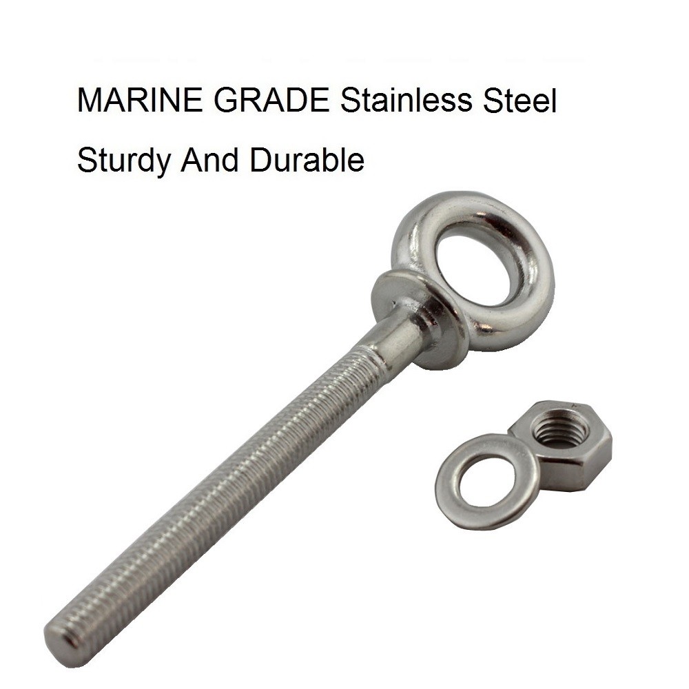 HX Long Shoulder Lifting Eye Bolt 316 Stainless Steel With Nut M6 M8 M10 For Wire Rope Lifting