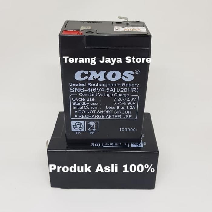 READY Aki CMOS 6V SN6-4 Baterai Aki Cmos 6V 4.5A Accu CMOS 6N4 Accu Kering CMOS 6V Aki Kering
