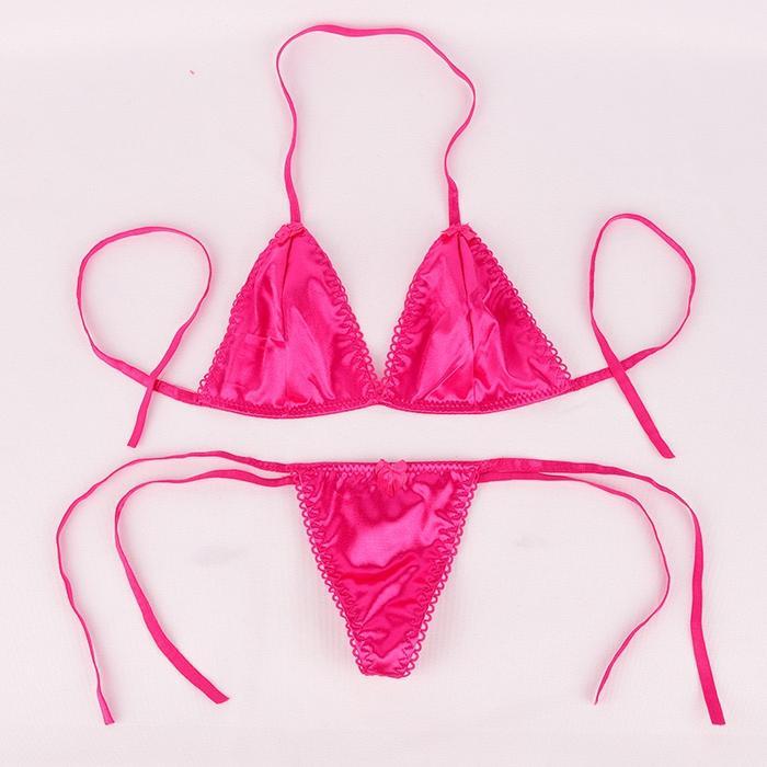 SUITS Set lingerie Wanita Babydoll leher V Lingerie dan G String Bikini Bra B051