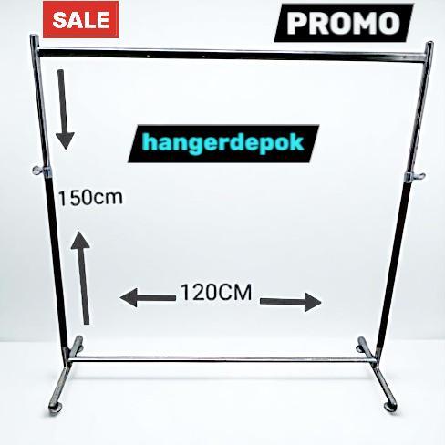 Gantungan Baju Display, Rak Baju Display, Gawang Baju, Hanger Display, Rak Pakaian Besi, Gantungan